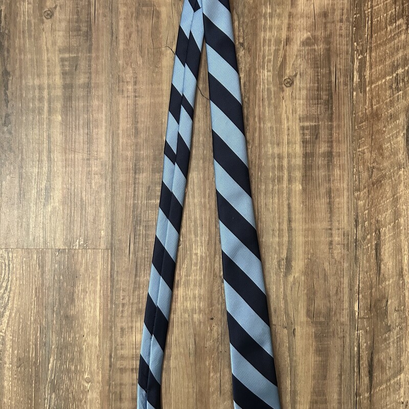 Lands End Striped Tie, Blue, Size: Youth O/S