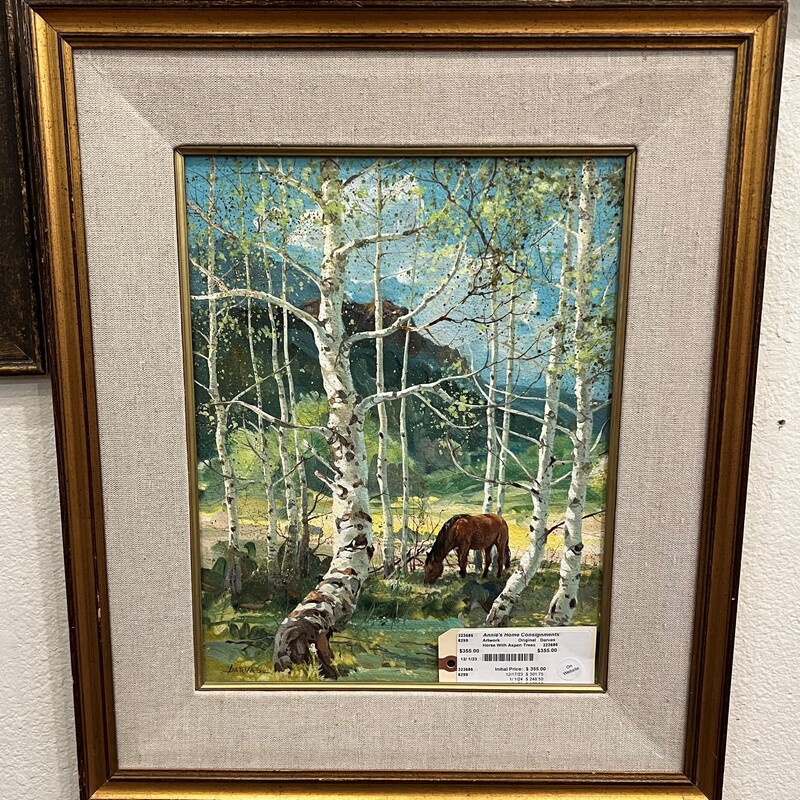 Horse With Aspen Trees, Original, Darvas
19.5in x 23in