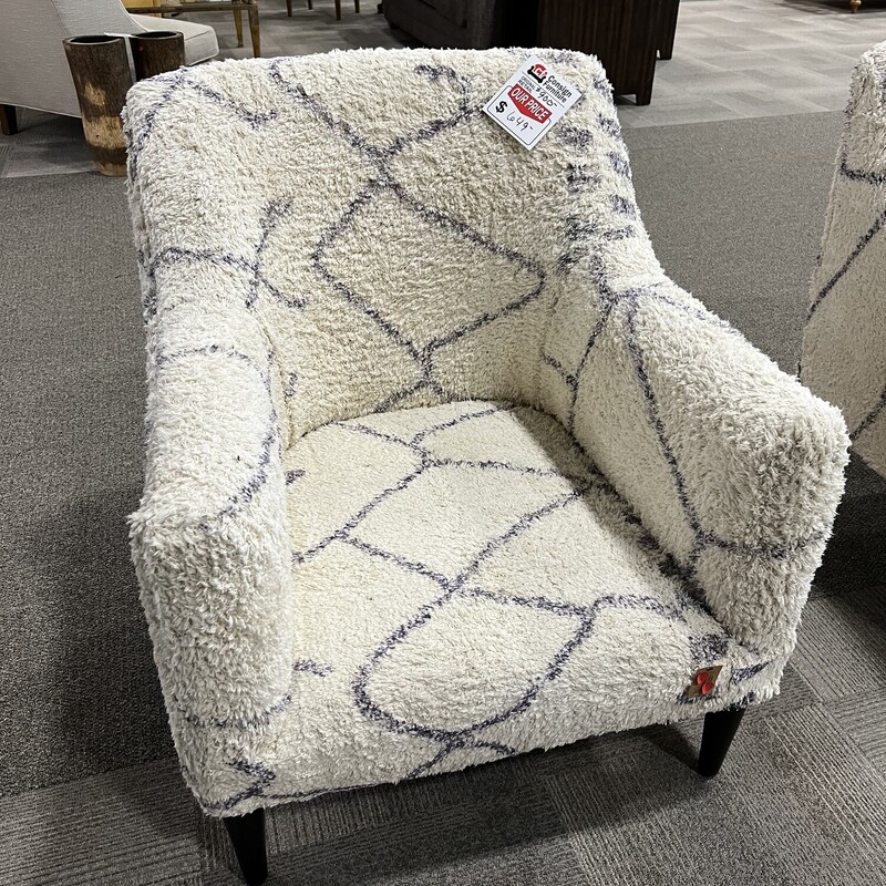 Wht/Gry Wool Chair