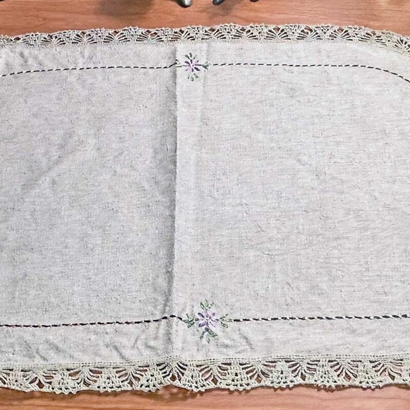 Purple Embroidered Linen