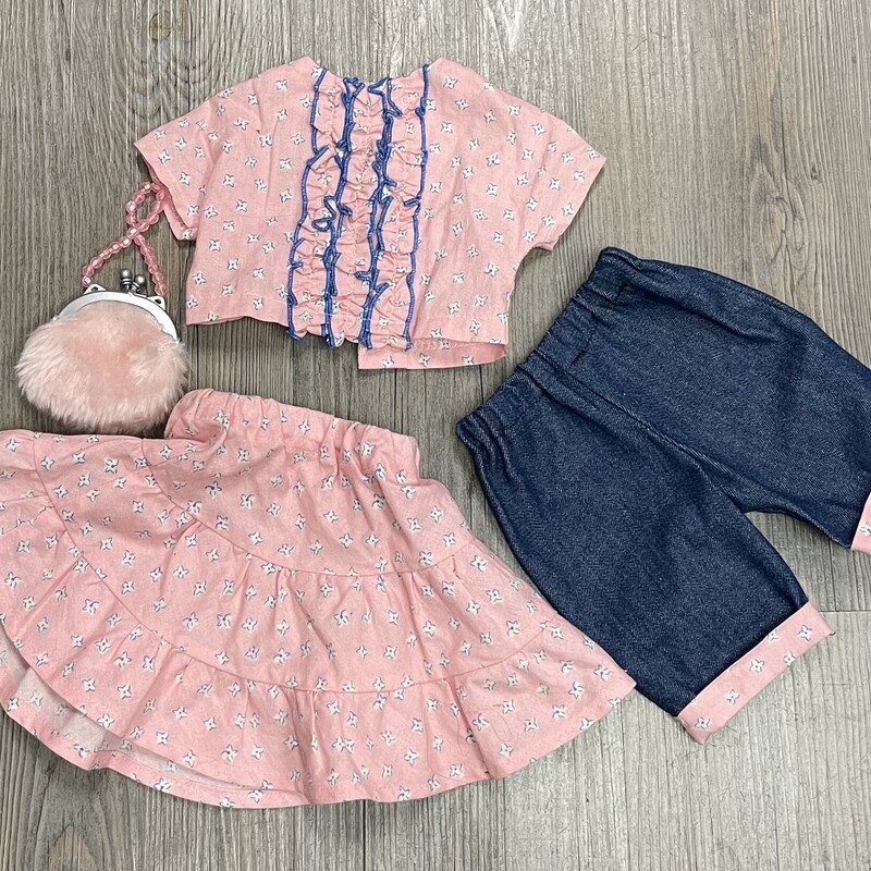 Baby Doll Clothes Set, Pink, Size: 5 Pcs