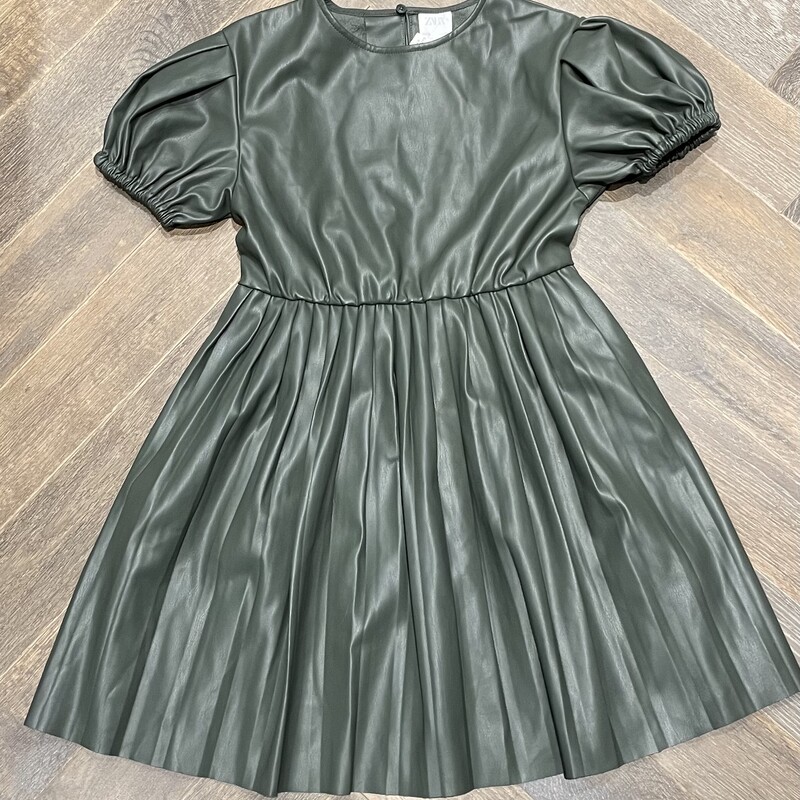 Zara Pleather Dress, Olive Gr, Size: 9Y