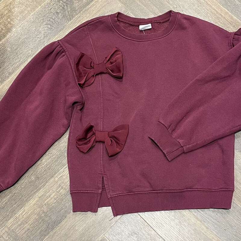 Zara Bows Sweatshirt, Maroon, Size: 10Y