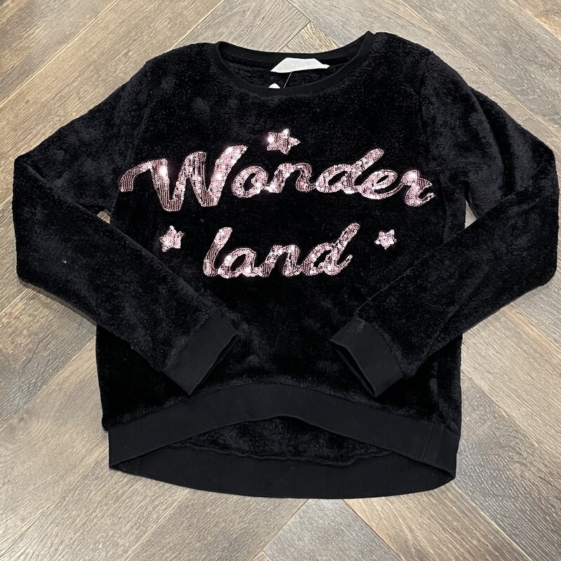 H&M Fuzzy Sweater, Black, Size: 8-10Y