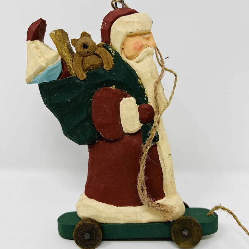 Skateboard Santa Ornament