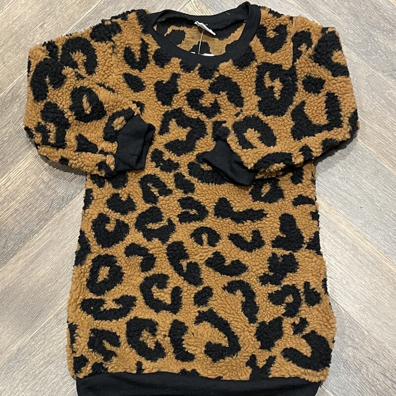 Pat Pat Fuzzy Tunic dress, Leopard, Size: 3-4Y