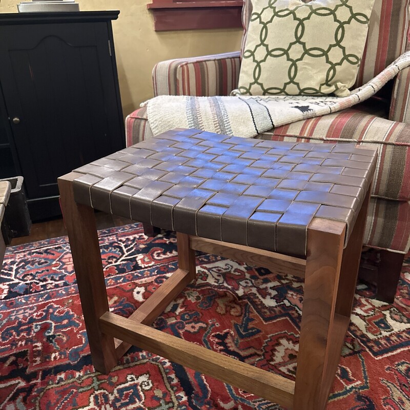 Woven Leather Stool