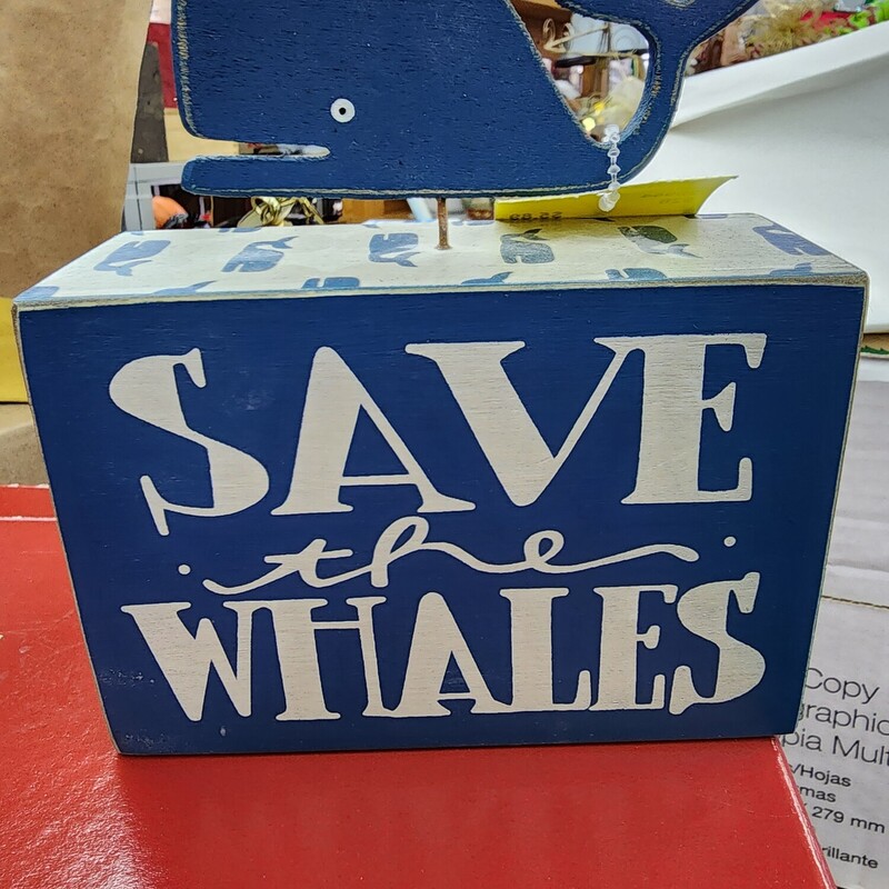 Save The Whales, Blue, Size: 5 X 4