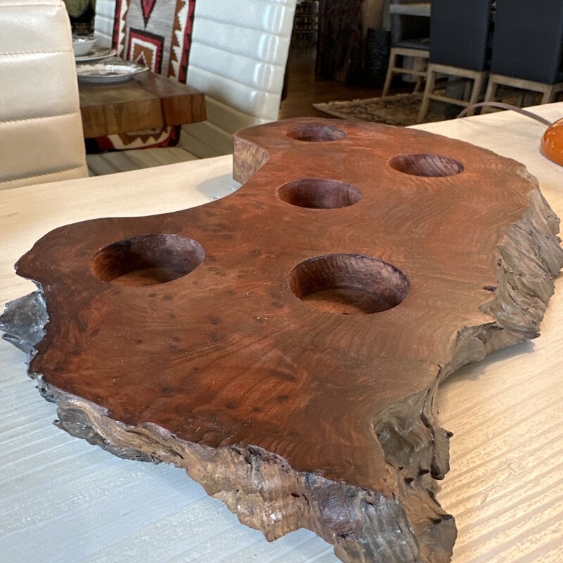Burl Wood Candle Holder