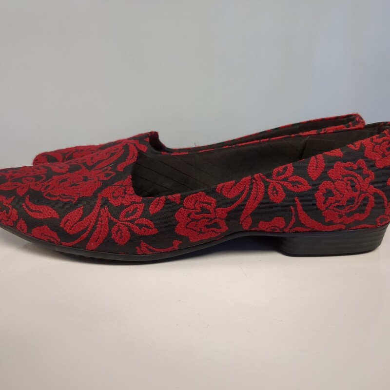 Picadilly Flats, Red/blk, Size: 36