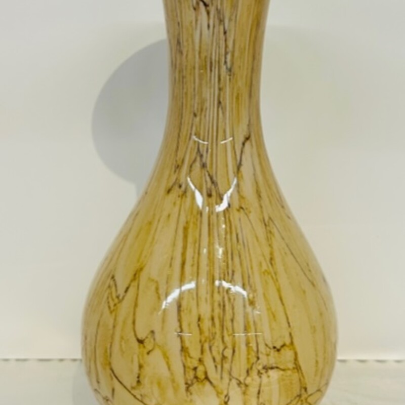 Krosno Jozefina Polish Glass Marble Look Vase
White Tan Brown
Size: 5 x 10H