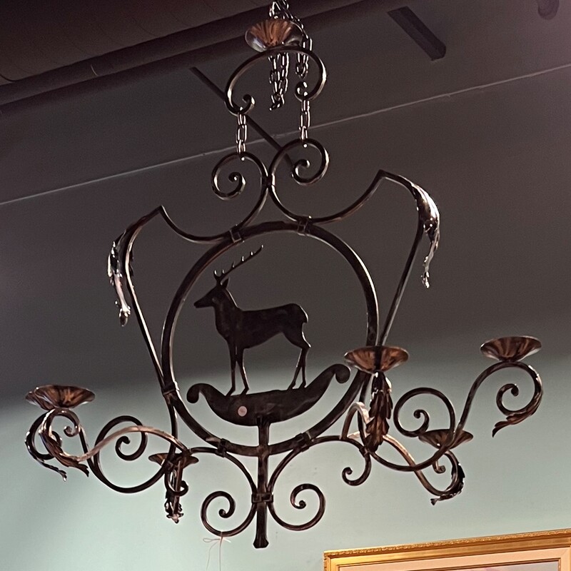 Metal Hanging Candleabra, Elk, Deer