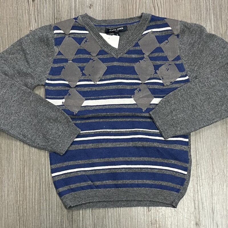 Heach Junior V Neck Sweater, Multi, Size: 3Y