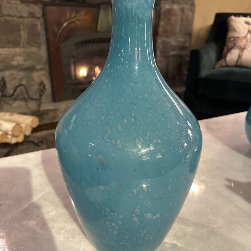 Teal Glass Vase - Tall