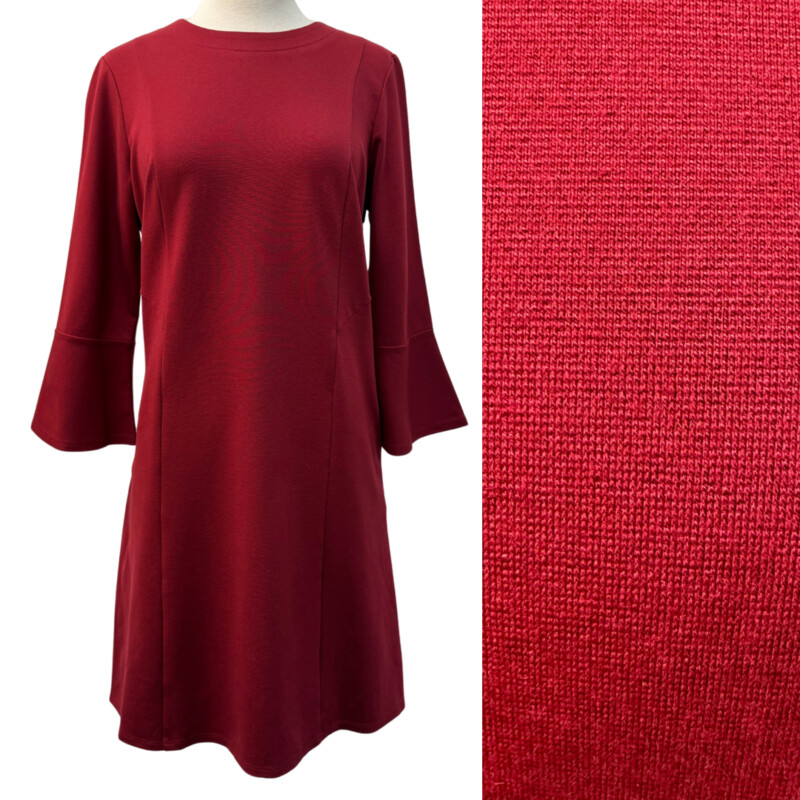 New J Jill Ponte Dress
Bell Sleeve Detail
Color:  Cranberry
Retails for $109.00
Size: Small