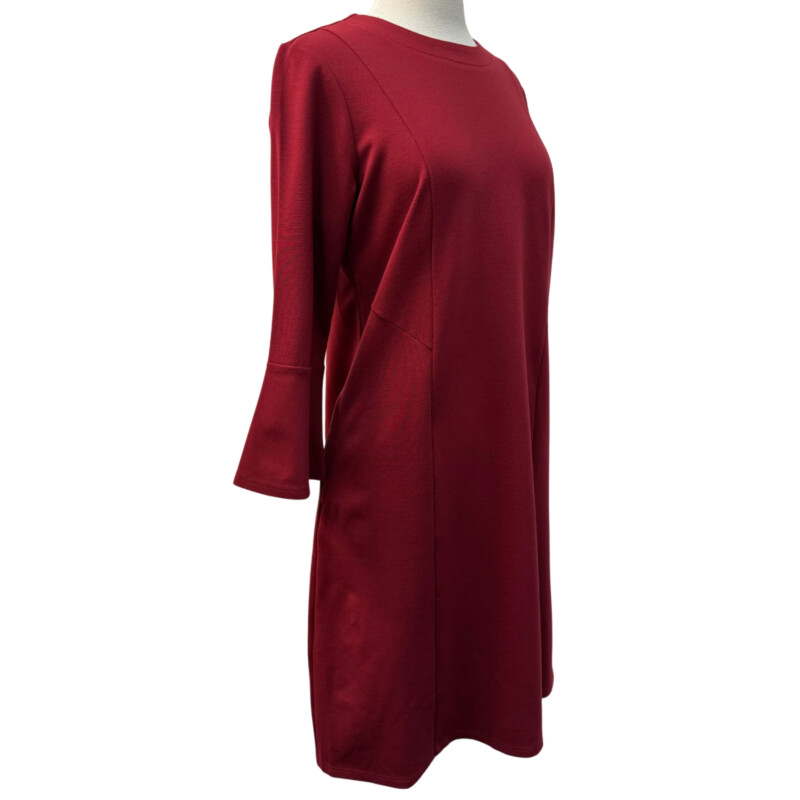 New J Jill Ponte Dress
Bell Sleeve Detail
Color:  Cranberry
Retails for $109.00
Size: Small