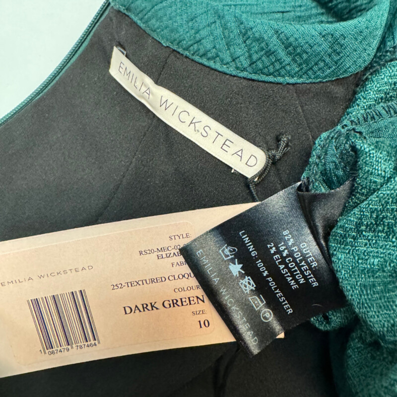 New Designer Emilia Wickstead<br />
Elisabeth A-Line Cloque Midi Dress<br />
Retails for $1780.00<br />
Color: Emerald<br />
Size: 2