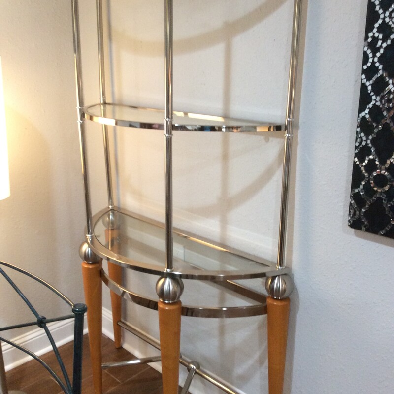 Modern style 3 glass shelf etagere.  Bring personlaity to any room in your home.