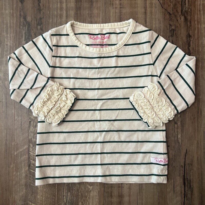 Ruffle Butts L/S Stripe, Green, Size: Baby 18-24