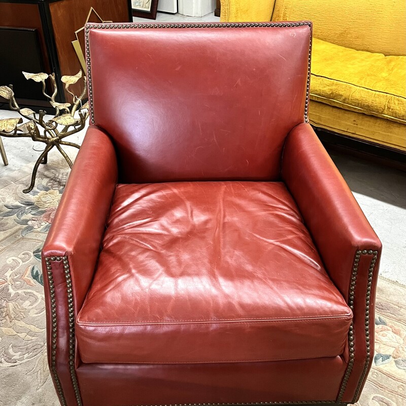 Red Leather Chair, None, Size: Misc