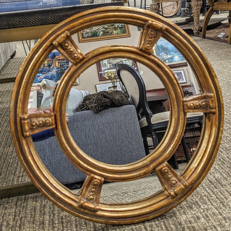 Ornate Porthole Look Mirror
Gold Size: 18diameter