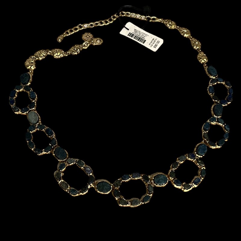 Black Stone Gold Loop Necklace
Black Gold
Size: 18L