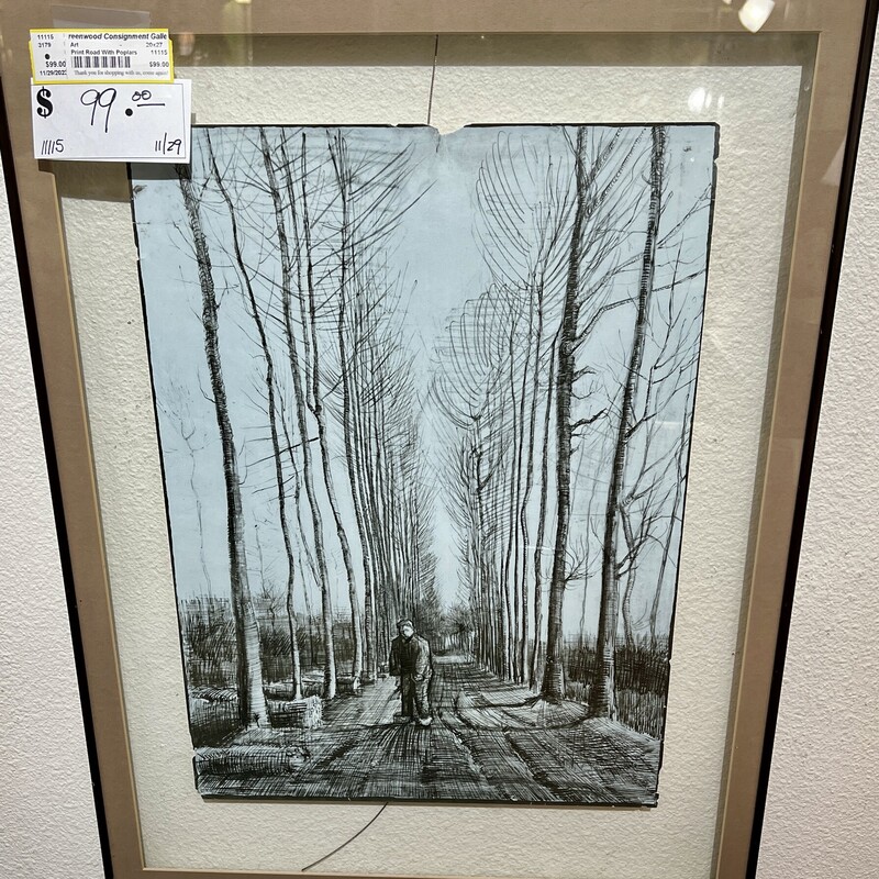 Print Road With Poplars - Van Gough
Size: 20x27