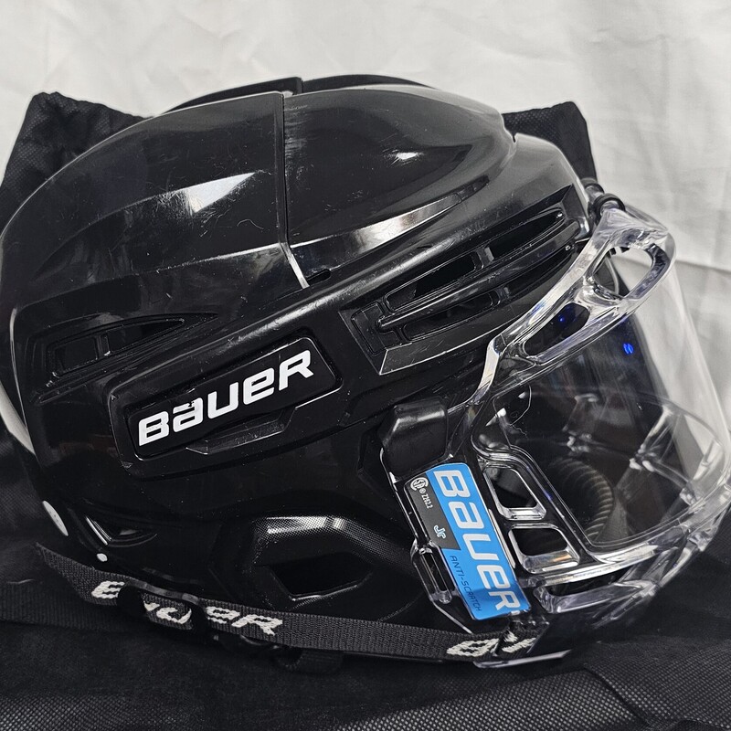 Bauer IMS 5.0 Hockey Helmet with Bauer Concept 3 Junior Full Shield, Size: S, pre-owned, Helmet and Shield Combo MSRP $120, Certified until 12/2025, comes with protective bag
