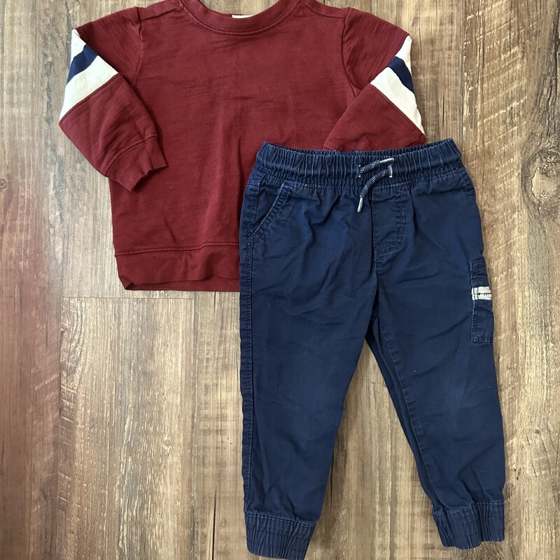 Carters Tee/Pant Set, Maroon, Size: Baby 18M