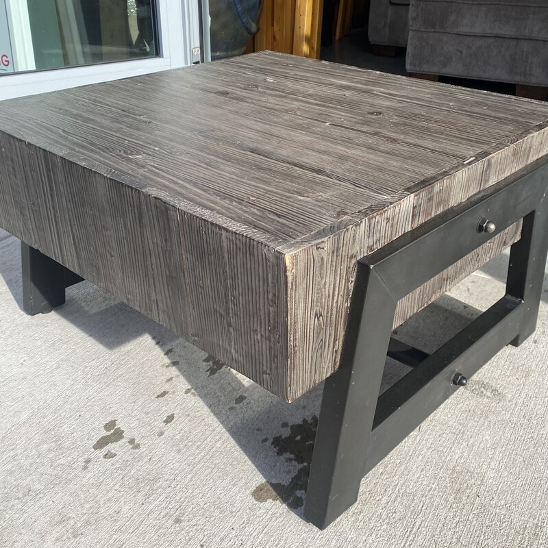 Reclaimed Wood & Metal Side Tables

Size: 33x31x18H