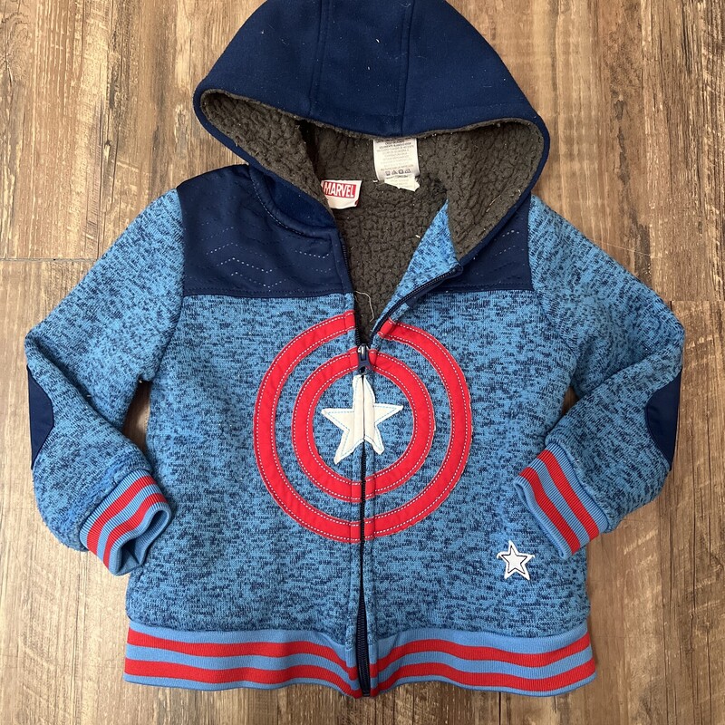 Marvel Sherpa Hoodie, Blue, Size: Toddler 4t