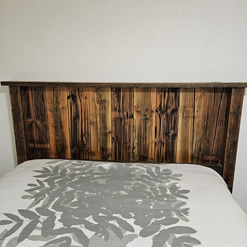 Roundwood Furniture Queen Headboard
Artist Cline of Roundhousefruniture.com
Made from a old pier from Incline Village

Size: 75L X 54H