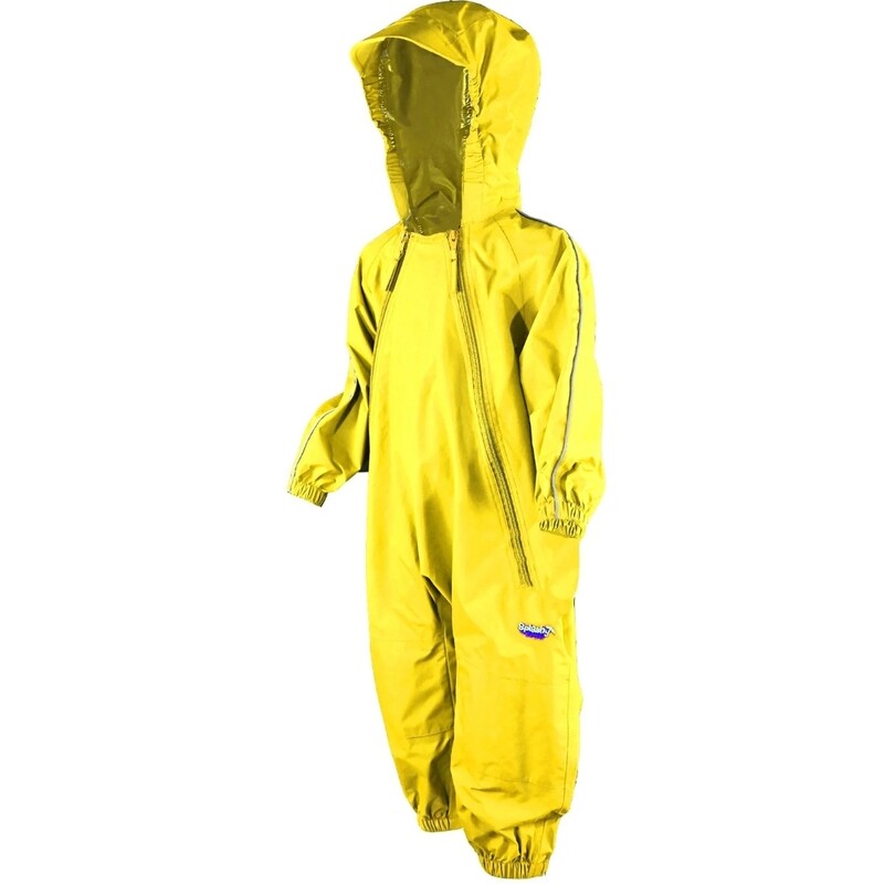 OnePiece Rainsuit S6 Y, Yellow, Size: Outerwear

Splashy™ Nylon Rainwear is made from a high quality, technically advanced, tight-knit Nylon fabric which makes it lightweight, comfortable, flexible, waterproof, wind-proof and breathable so kids can still have fun playing outside even on a rainy day.

Jumping into puddles, making mudpies, and enjoying the outdoors in any kind of weather has never been more comfortable. The bright colors and reflective strips helps to keep kids safe on a gray day or even at night. Don't let a little rain keep your kids from playing outside!

With strong attention to detail and children’s needs in mind, Splashy™ is the perfect solution for rainy days or messy events of all kinds. Rain, wind, snow and mud have met their match with Splashy™ Rainwear!

Washing instructions:

Machine- or hand-wash in warm water. Hang to dry - do not tumble dry. Iron if desired with LOW setting only. Do not use hot Iron. Do not use bleach. Do not dry clean.