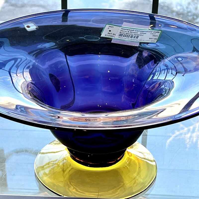 Blenko Pedestal Bowl Size: 14x7
