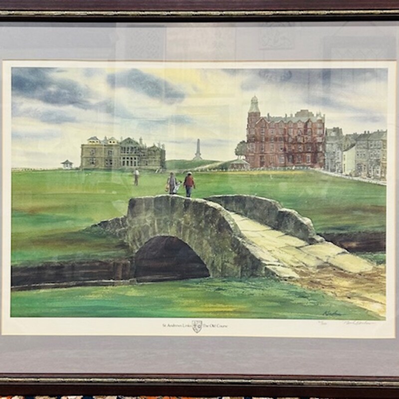 St Andrews Links The Old Course Print
Green Blue Brown Size: 33 x 26H