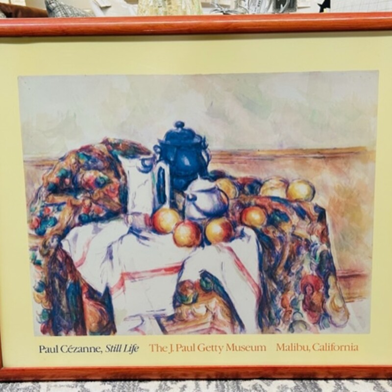 Cezanne Still Life Print Malibu, California
Blue Yellow White Orange Size: 32 x 27H
