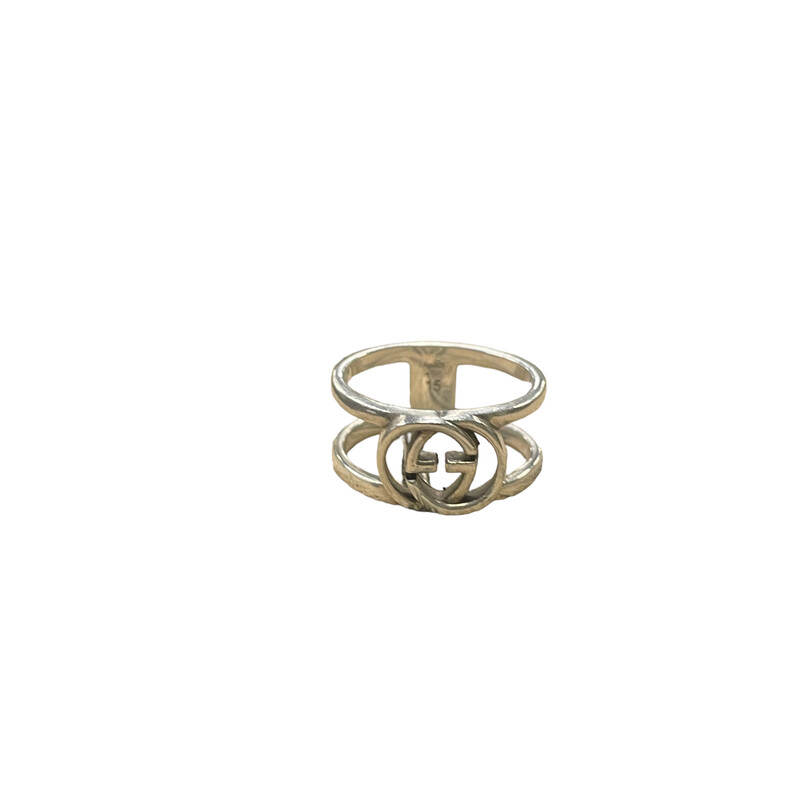 Gucci GG Link Ring, Silver, Size: -