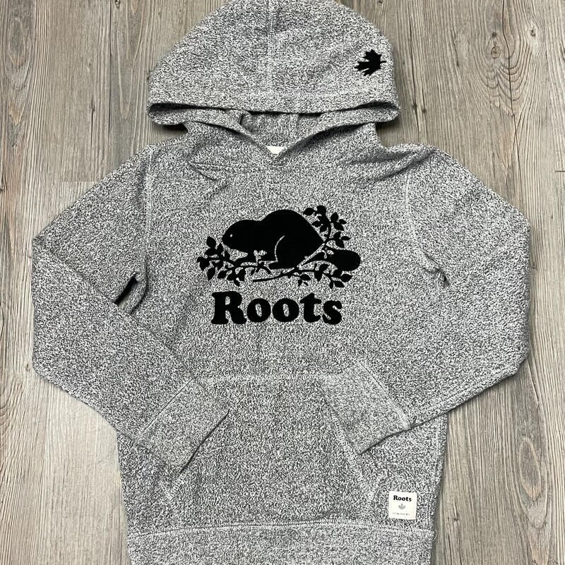 Roots Pullover Hoodie, Grey, Size: 7-8Y