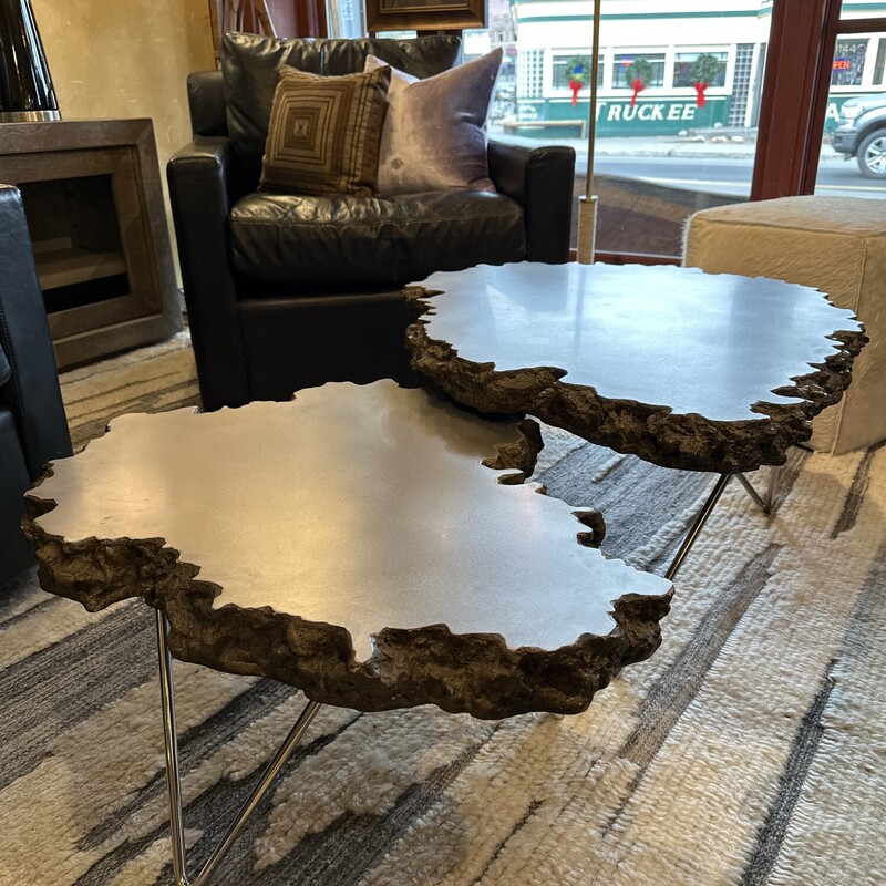 Palecek Nesting Lava Coffee Table<br />
<br />
Large: 33Lx27Wx17T<br />
Med: 29Lx19Wx14T