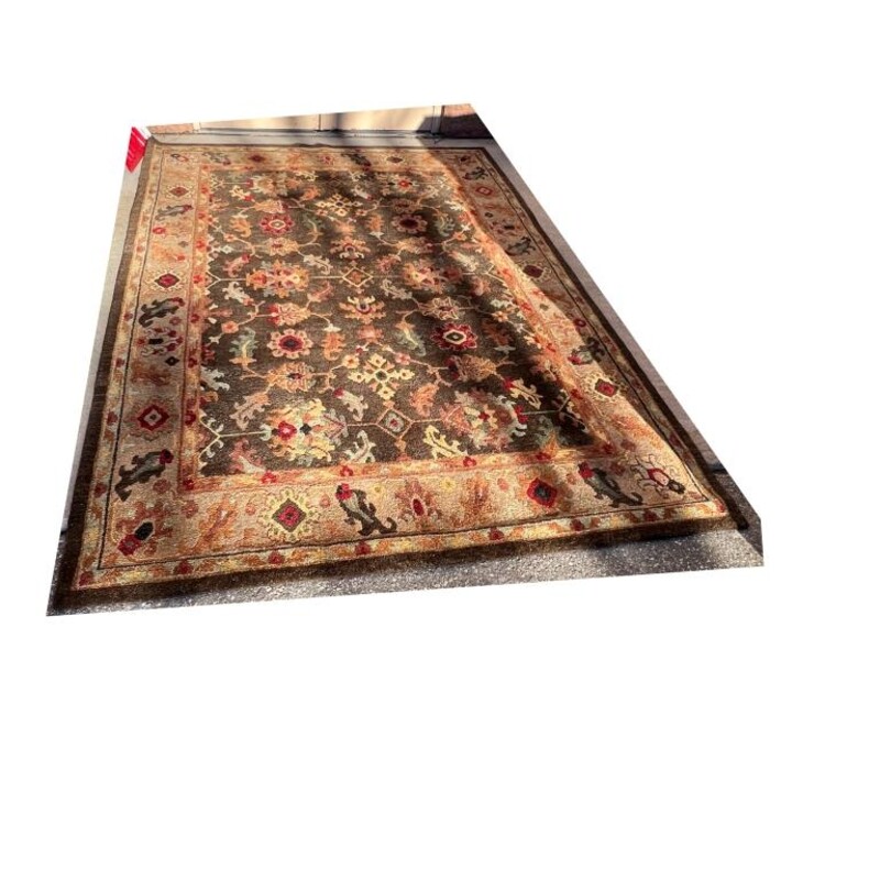 Thick Wool Western Rug, Brown/Green
8ft 6in x 11ft 6in