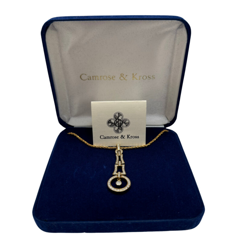 Camrose & KrossNecklace<br />
Reproduction of a Piece Owned by Jacqueline Kennedy Onassis<br />
Goldtone & Rhinestones<br />
Size: 18-20in
