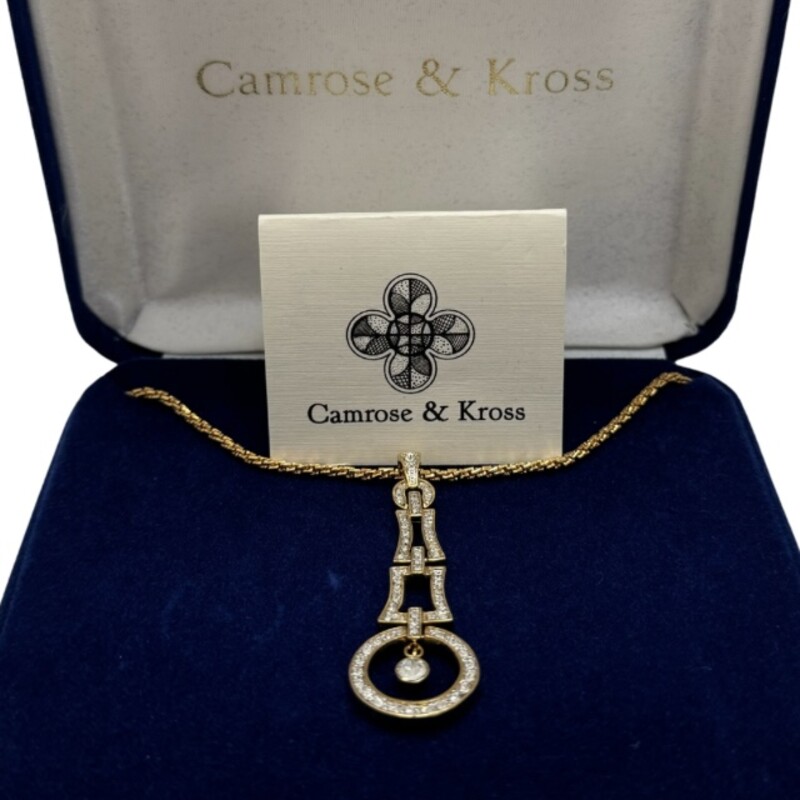 Camrose & KrossNecklace
Reproduction of a Piece Owned by Jacqueline Kennedy Onassis
Goldtone & Rhinestones
Size: 18-20in
