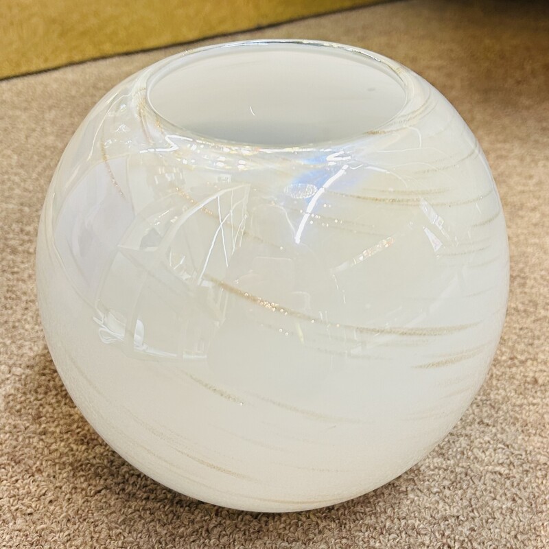 Dansk Glass Glitter Round Vase
White Gold Size: 8 x 7H