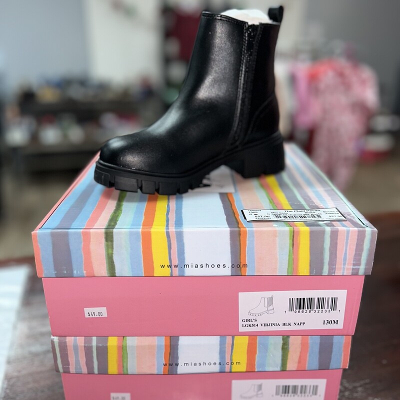 NEW 13 Virjinia Blk Boots, Black, Size: Shoes 13