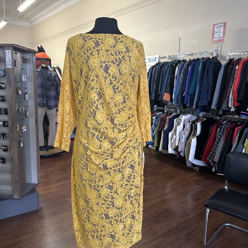 Kasper Dress NWT, Yellow lace dress , Size: 2X Original price $119.00 asking $89.99