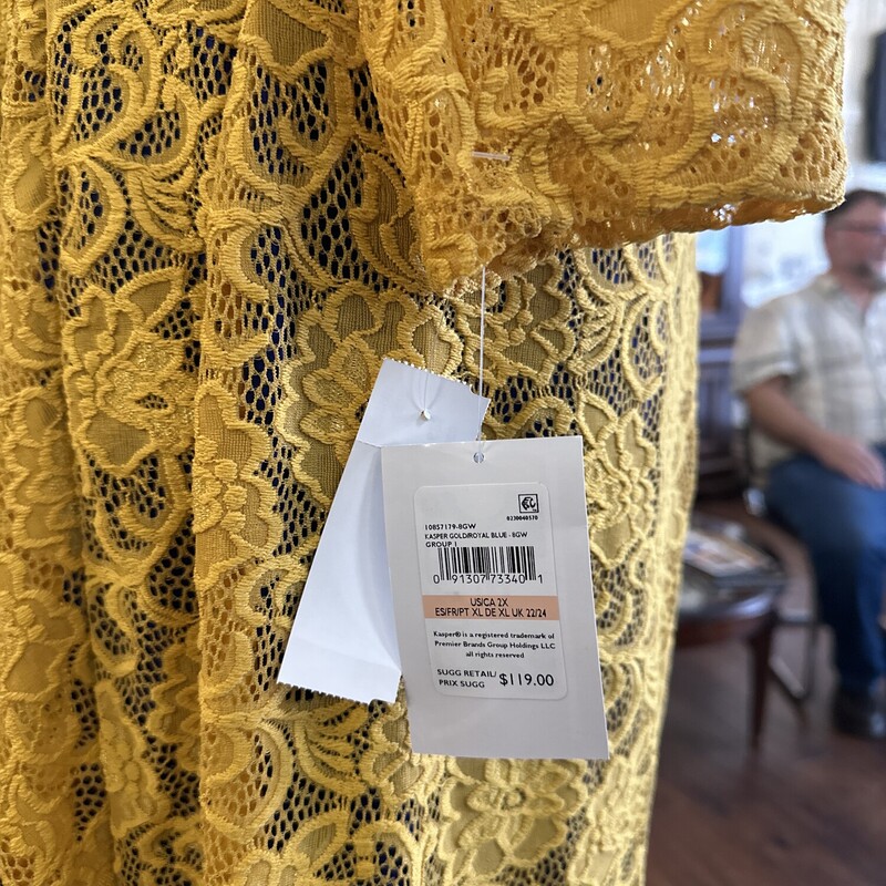Kasper Dress NWT, Yellow lace dress , Size: 2X Original price $119.00 asking $89.99