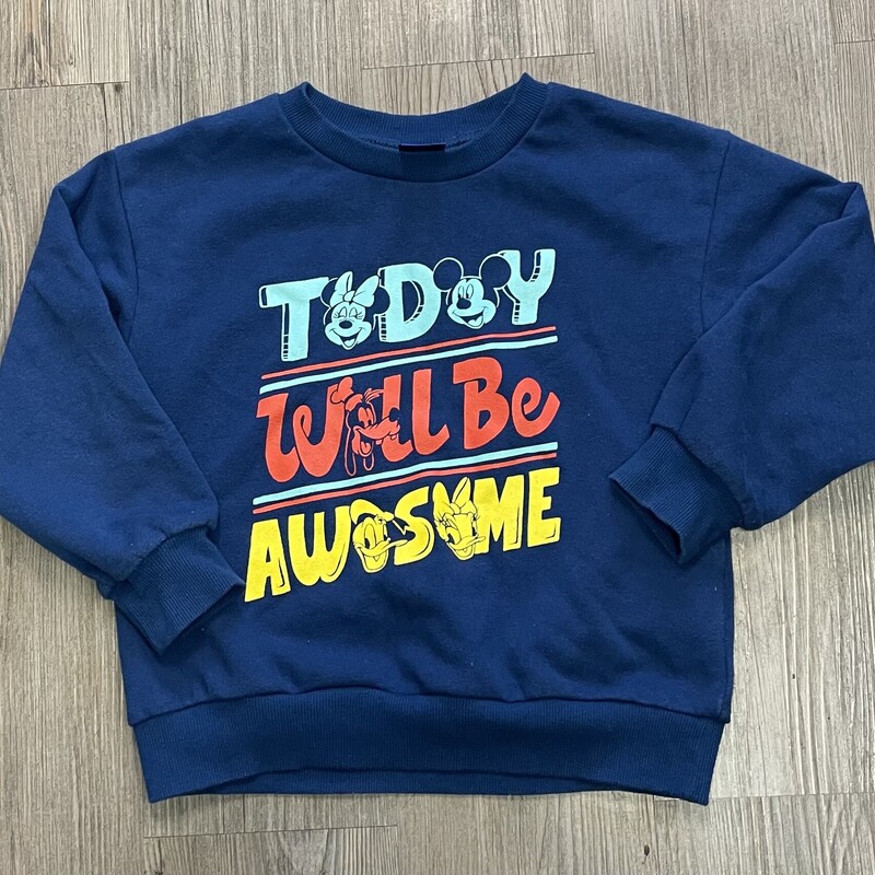 Disney Sweatshirt, Blue, Size: 4-5Y