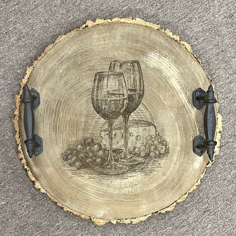 Wine Wood Iron Handles