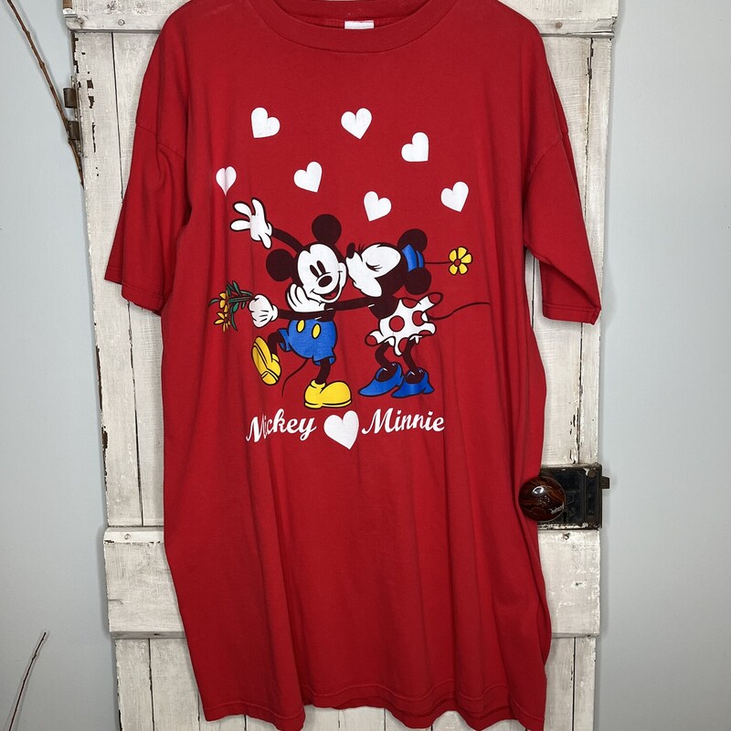 Mickey/Minnie Sleep Shirt, Red, Size: None