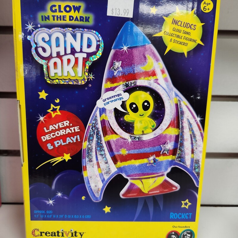 Glow In The Dark Sand Art, Ages 6+, Size: Create